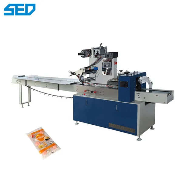 SED-260ZB Weight 680kgs Pillow Type Auto Packaging Machine Painted Metal Made For Biscuit Bread Snack, view 2