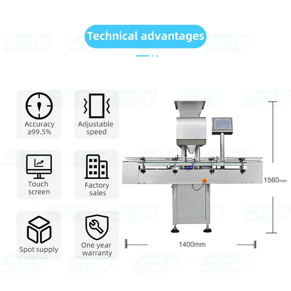 Stainless Steel 12 Channels Tablet Capsule Counting Machine, view 3