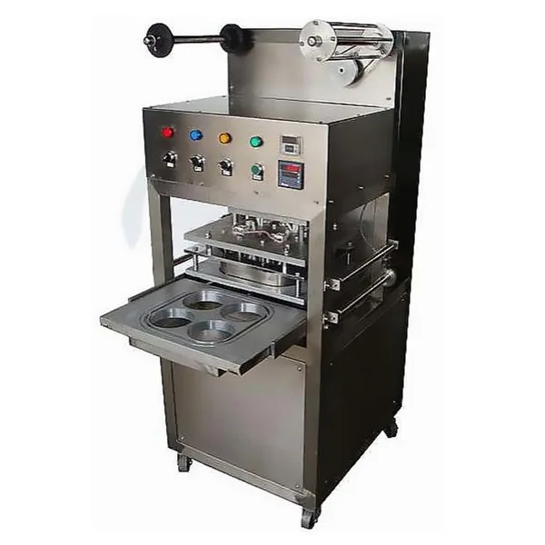 Stainless Steel Automatic Packing Machine Plastic Cup Sealing Machine 2KW 0.8Mpa 400trays/hour, view 1