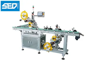 SED-PST 220V,380V Automatic Carton Box Front And Back Double Side Sticker Labeling Machine