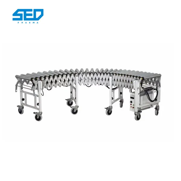 SED-CSJ Stainless Steel Motorized Automatic Packing Machine Flexible Conveyor Extendable Roller Conveyor For Industry, view 1